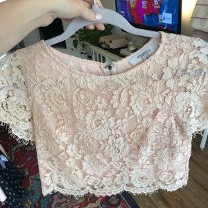 Blush Lace crop top
